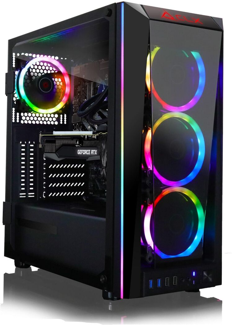 Clx Set Gaming Desktop - Liquid Cooled Intel Core i9 10900K 3.7GHz 10-Core Processor, 32GB DDR4 Memory, GeForce Rtx 3060 Ti 8GB GDDR6 Graphics, 960GB