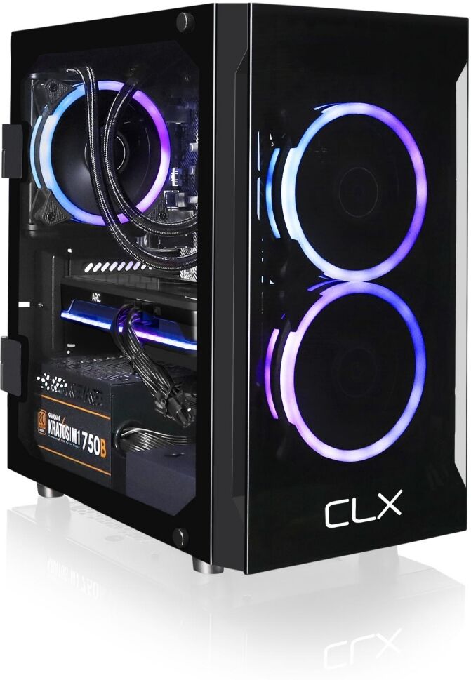 Clx Set Gaming Desktop - Liquid Cooled Amd Ryzen 7 5700X 3.4GHz 8-Core Processor, 16GB DDR4 Memory, Arc A770 8GB GDDR6 Graphics, 1TB Ssd, WiFi, Window