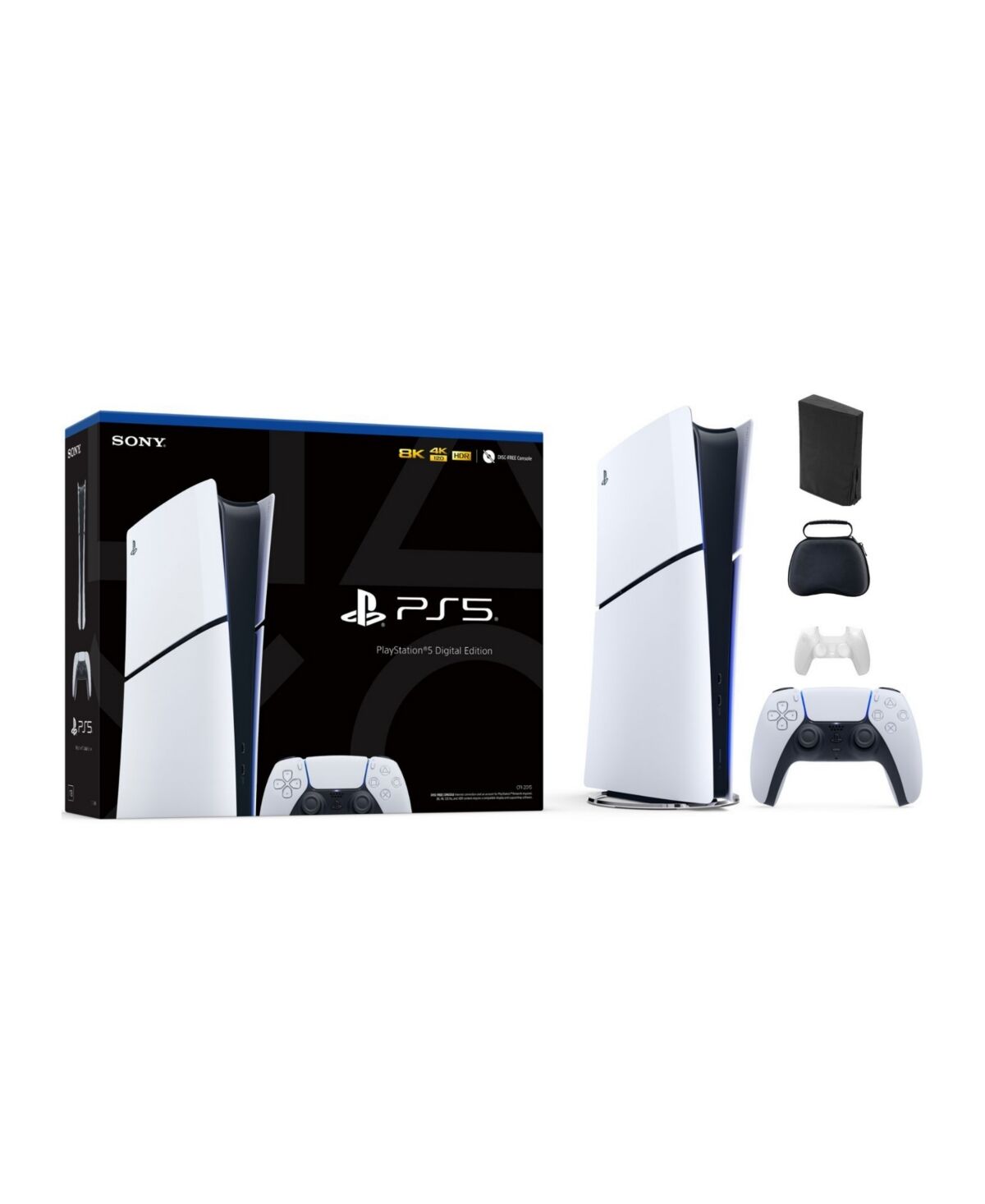 Sony - PlayStation 5 Slim Console Digital Edition - White Bundle With Accessories - White