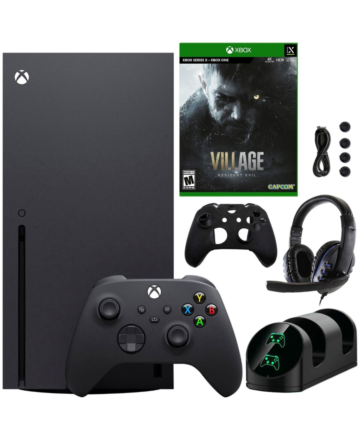Xbox Series X 1TB Console with Accessories Kit and Resident Evil: Village Game - Black