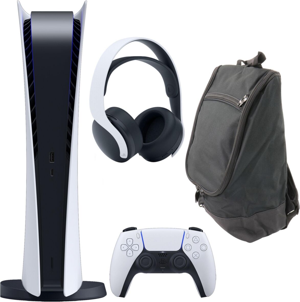 PlayStation 5 Digital Console with Pulse Headset and Carry Bag (PS5 Digital Console) - Open White