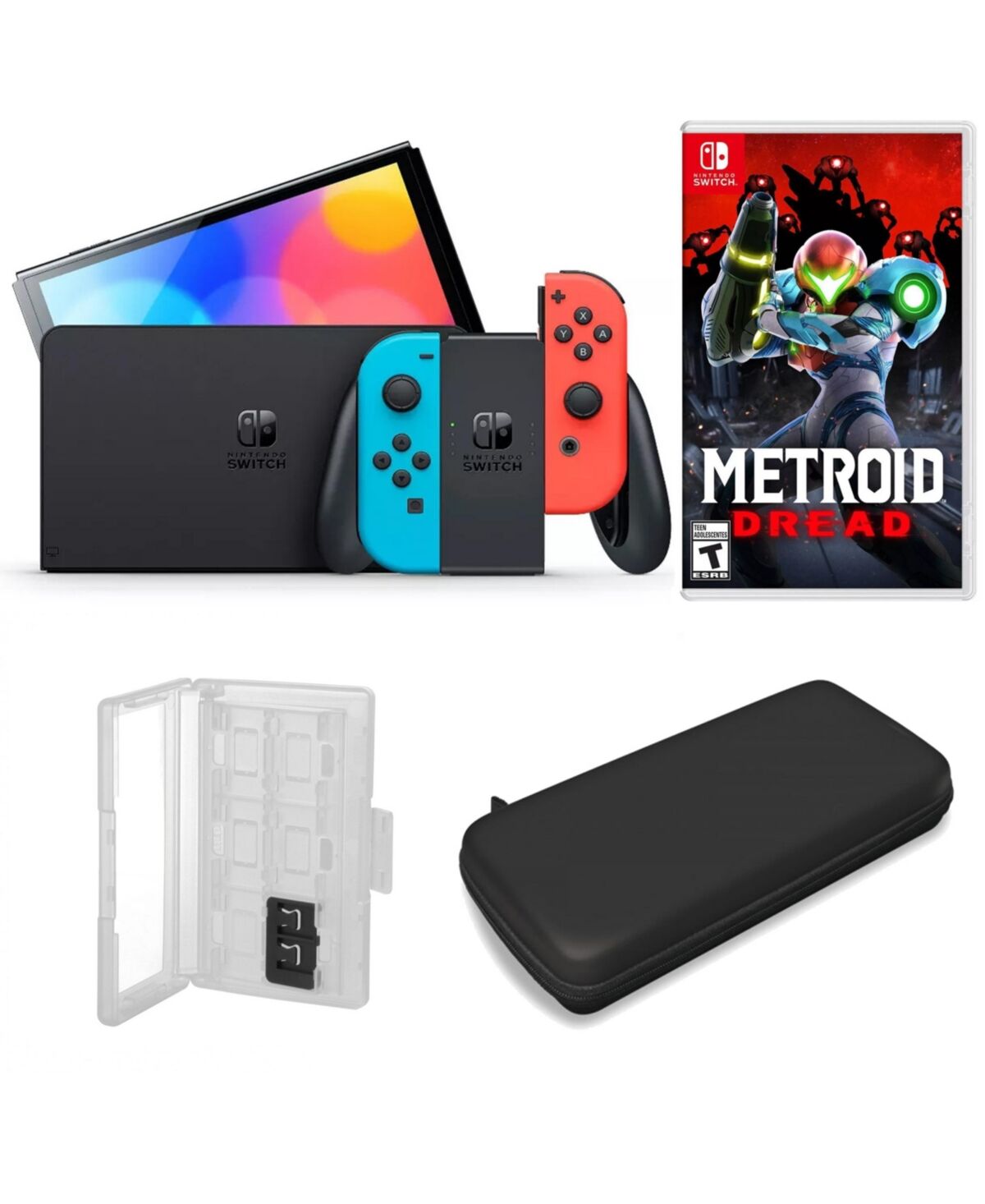 Nintendo Switch Oled in Neon with Metroid Dread & Accessories - Open Miscellaneous