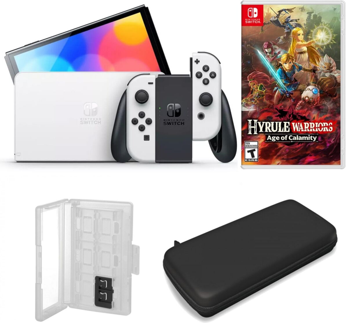 Nintendo Switch Oled in White with Zelda:Hyrule & Accessories - Open White