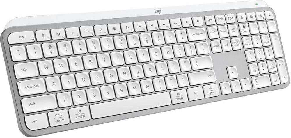 Logitech Mx Keys Full Size Scissor Keyboard for Pc and Mac - Pale Grey - Grey