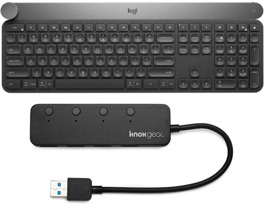 Logitech Craft Wireless Keyboard With Creative Input Dial And 4 Port Usb 3.0 Hub - Black