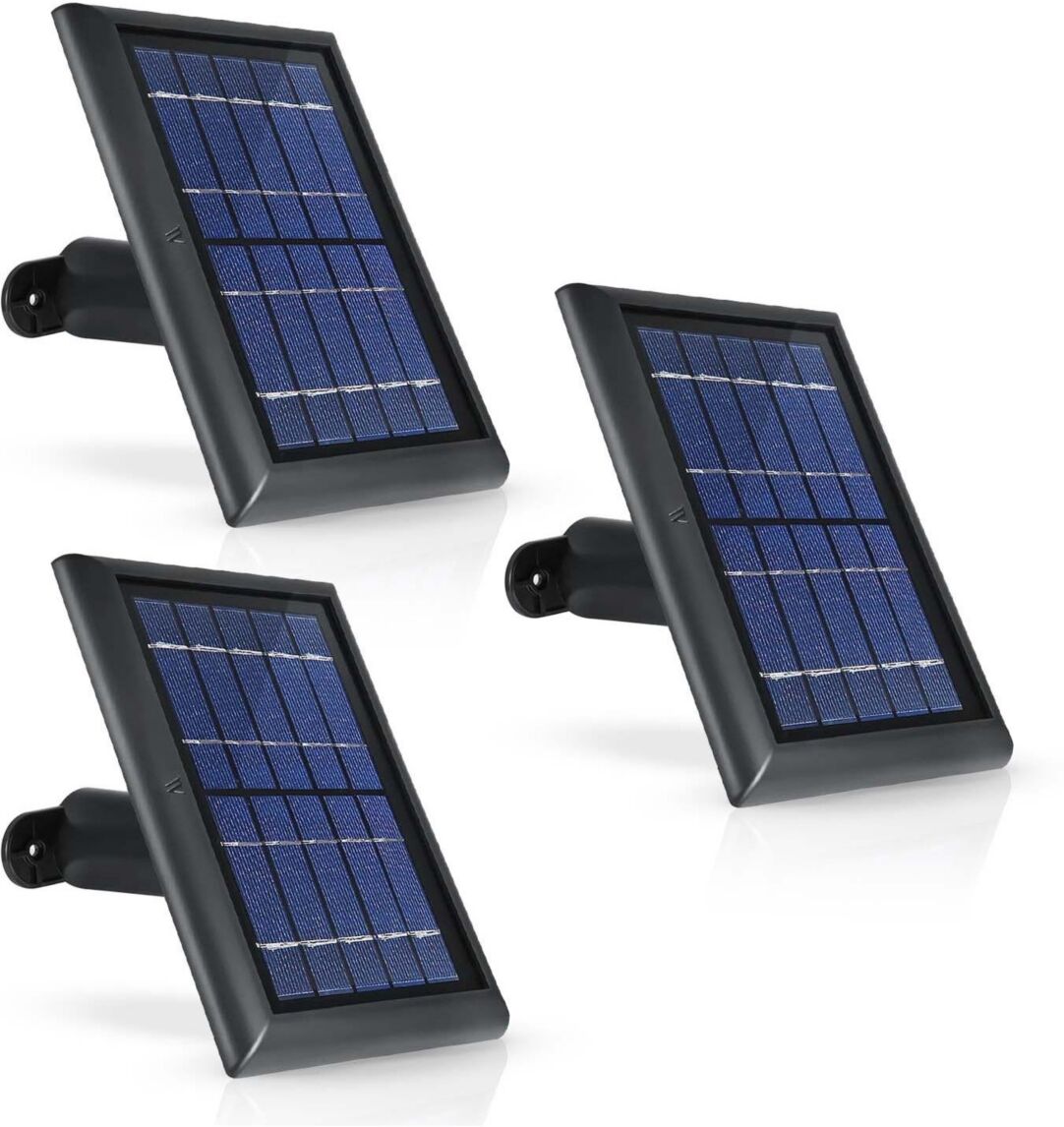 Wasserstein Solar Panel Compatible with Arlo Ultra/Ultra 2, Arlo Pro 3/Pro 4 and Arlo Floodlight Only with 13.1ft Cable (3 Pack, Black) - Camera Not I