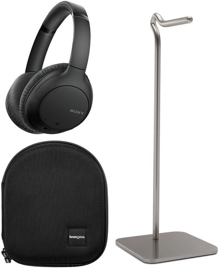 Sony WHCH710N Bluetooth Noise Canceling Over-the-Ear Headphones (Black) Bundle - Black