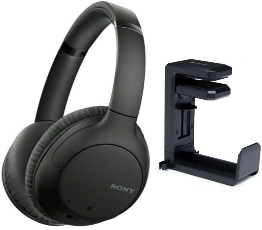 Sony WHCH710N Wireless Bluetooth Noise Canceling Over-the-Ear Headphones Bundle - Black