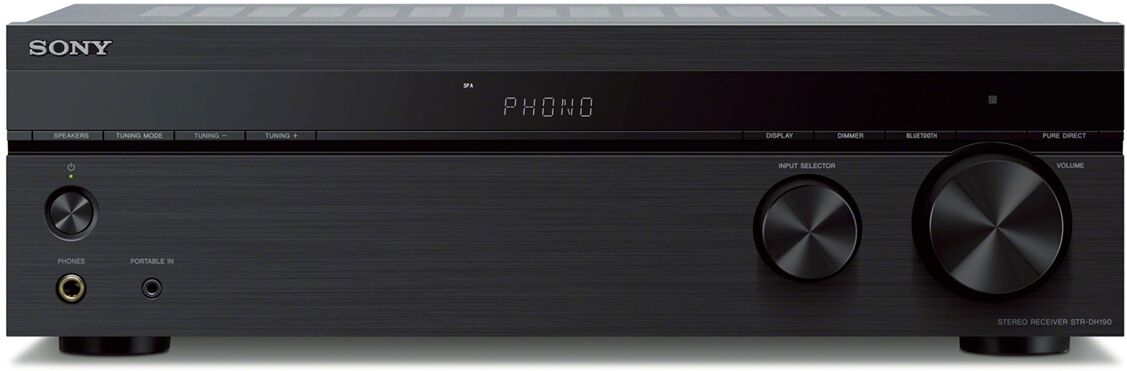 Sony Str-DH190 Stereo Receiver with Phono Input and Bluetooth Connectivity - Black