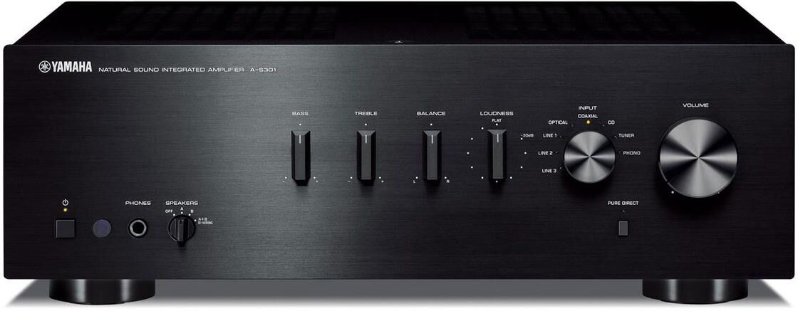 Yamaha A-S301 Integrated Amplifier (Black) - Black