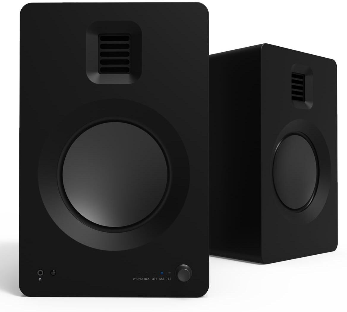 Kanto Tuk Premium Powered Bookshelf Speakers with Headphone Out, Usb Dac, Dedicated Phono Pre-amp, & Bluetooth - Pair - Black