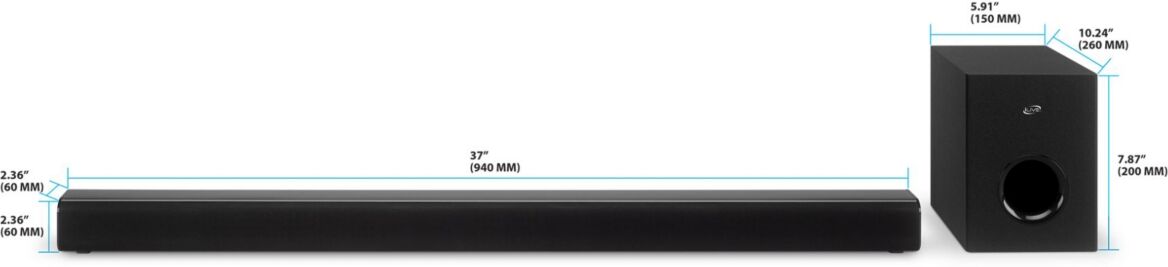 iLive Bluetooth Soundbar with Wireless Subwoofer - Black