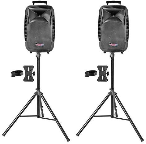 5 Core Dj Speakers 2 Pieces 15 Inch Pa Speaker System 250W Rms Indoor Outdoor Pa System Tough Abs Cabinet Speakon Connection 8 Ohm -Pc Ss 2PCS - Black