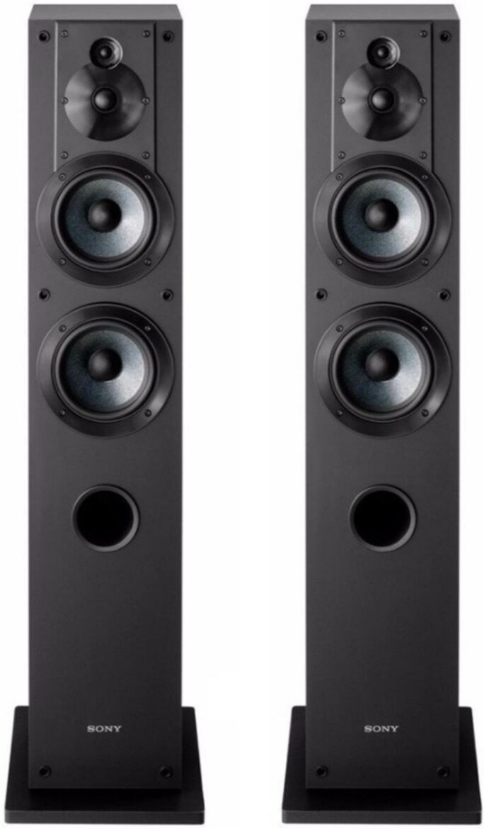 Sony SSCS3 Stereo Floor-Standing Speaker Pair Bundle (Black) - Black