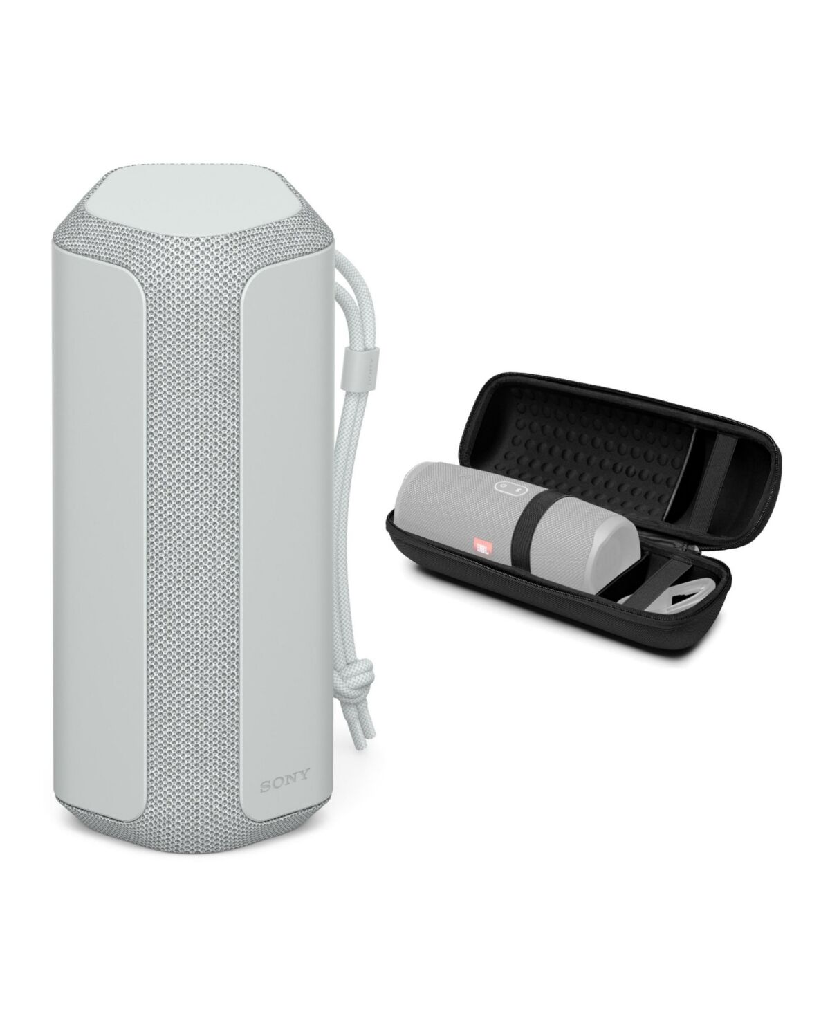 Sony Srs-XE200 X-Series Wireless Ultra Portable Bluetooth Speaker (Gray) Bundle - White
