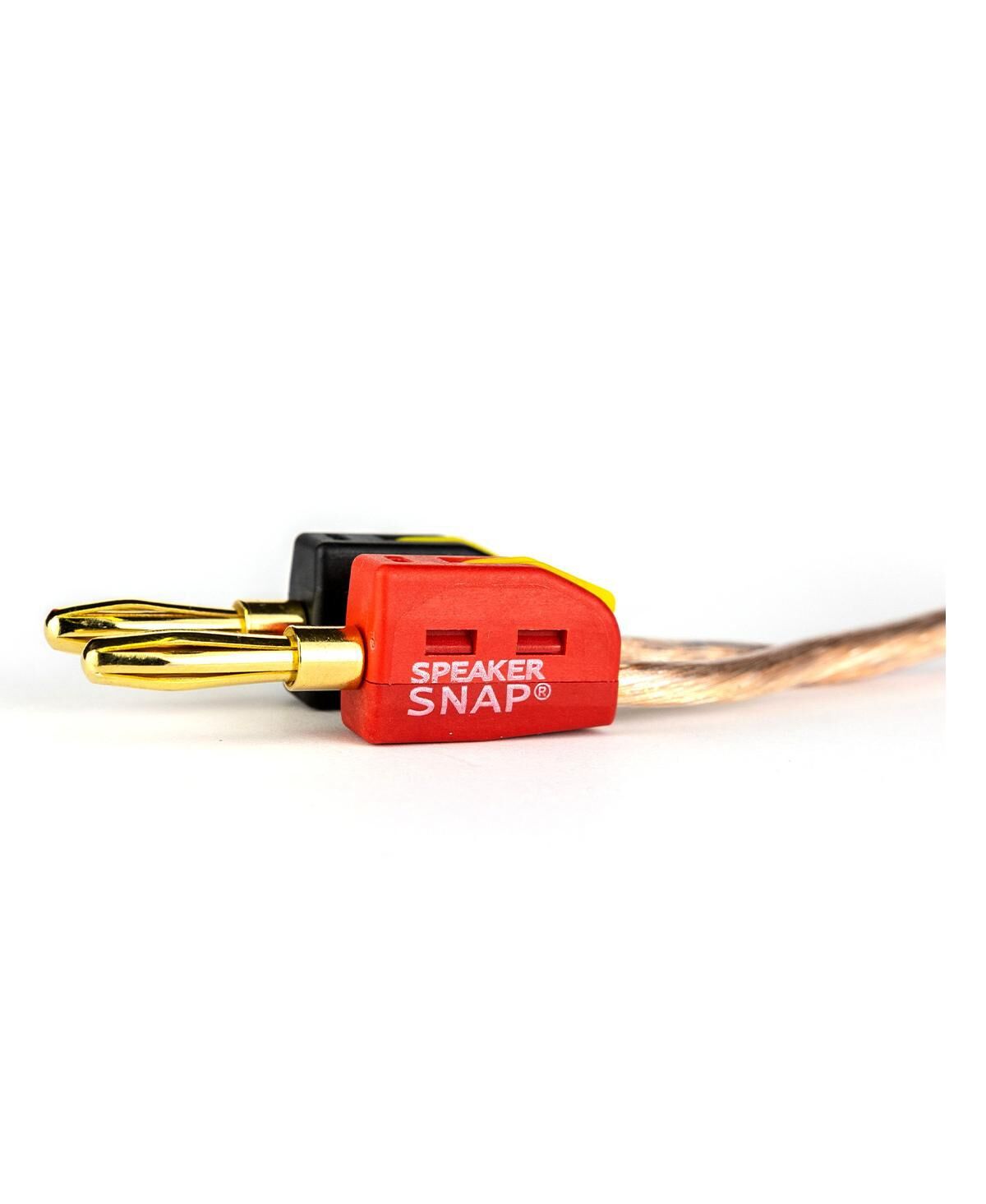 Speaker Snap 50 Count of Fast & Secure Banana Plugs, Gold Plated, 12-24 Awg, for Home Theaters, Speaker Wire, Wall Plates, and Receivers - Black/red