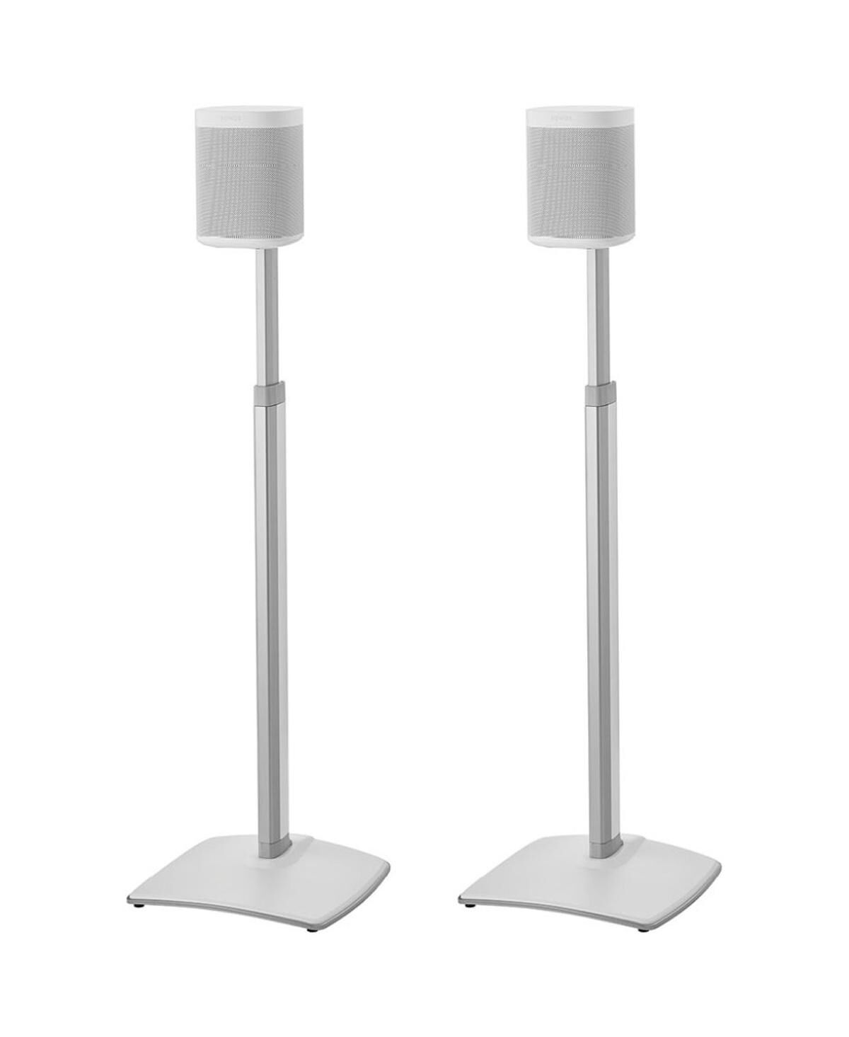 Sanus WSSA2 Adjustable Height Wireless Speaker Stands for Sonos One, Play:1, and Play:3 - Pair - White