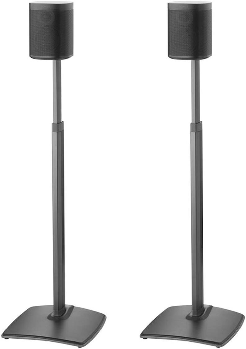 Sanus WSSA2 Adjustable Height Wireless Speaker Stands for Sonos One, Play:1, and Play:3 - Pair - Black