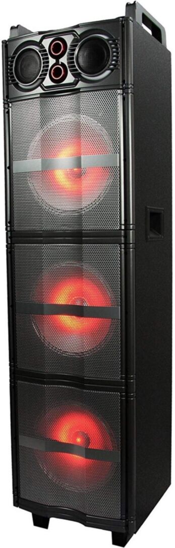 beFree Sound Triple 10 Inch Portable Bluetooth Subwoofer Speaker with Party Lights - Black