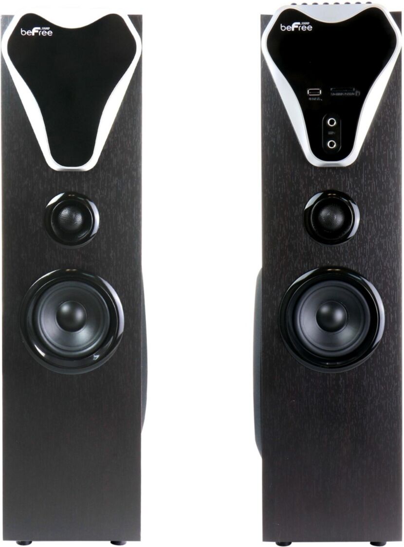 beFree Sound 2.1 Channel Bluetooth Tower Speakers with Optical Input - Black