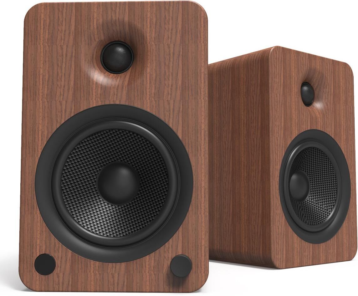 Kanto YU6 Powered Bookshelf Speakers with Built-In Bluetooth - Pair - Walnut