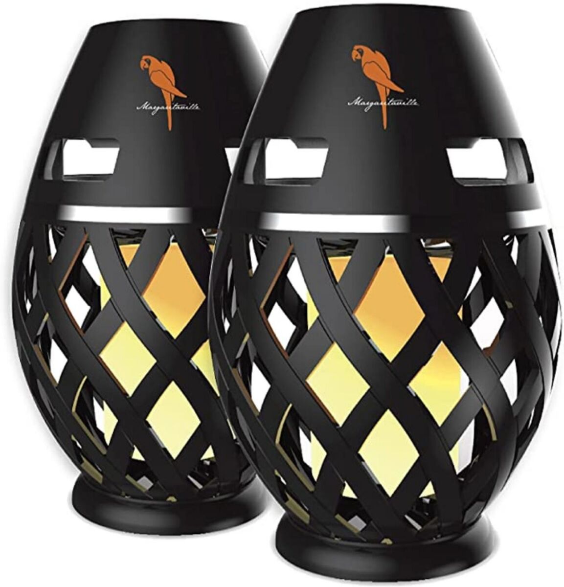 Margaritaville Sounds of Paradise Tiki Torch Bluetooth Light-Up Speaker 2 Pack - Black