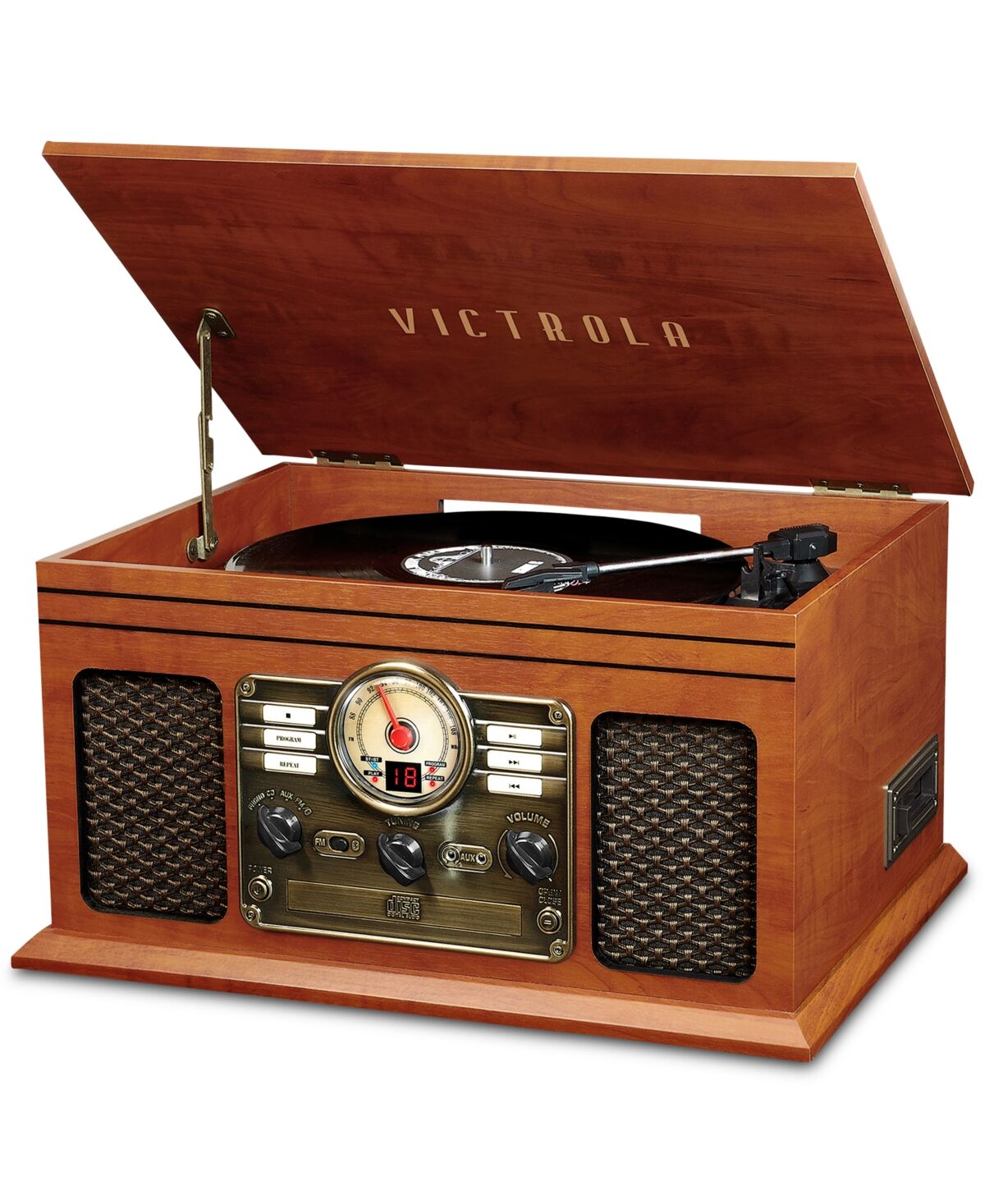 Innovative Technology Victrola 6-In-1 Nostalgic Bluetooth Record Player With 3-Speed Turntable - Mahogany