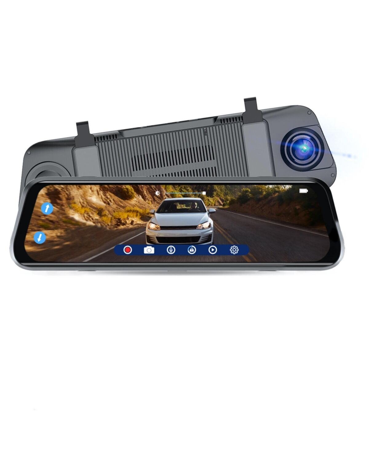 Sylvania Roadsight Mirror Dash Camera and Backup Camera - 340 degree View - Hd 1080p, Elastic Mount, 32GB Memory Card, G-Sensor, 9.66