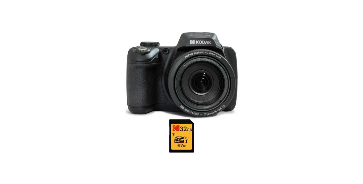 Kodak Pixpro AZ528 16MP Astro Zoom Digital Camera with 52x Zoom (Black) Bundle - Black