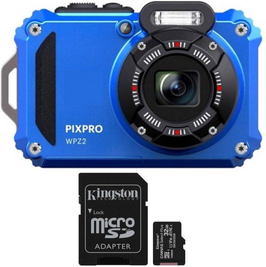 Kodak Pixpro WPZ2 Rugged Waterproof 16MP Digital Camera (Blue) Bundle - Blue