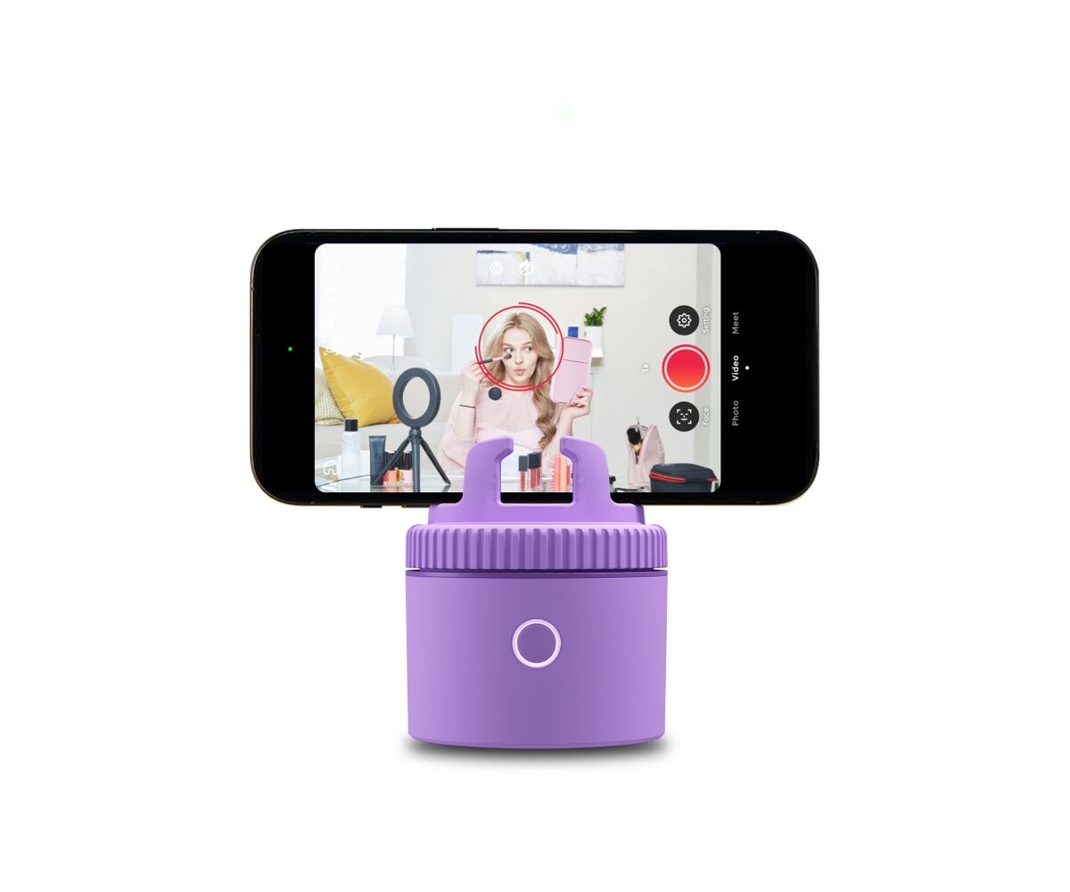 Pivo Pod Lite Fitness Tracking Phone Holder, Auto 360° Rotation, Selfie, Handsfree Video Recording - Purple