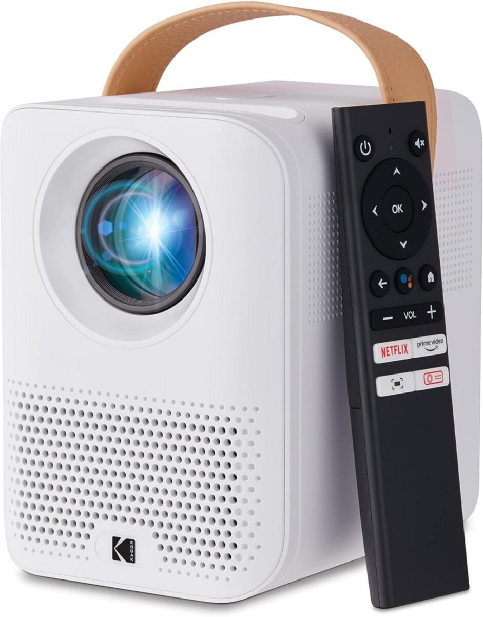 Kodak Flik HD9 Smart Projector with Android Tv, Wifi and Bluetooth - White