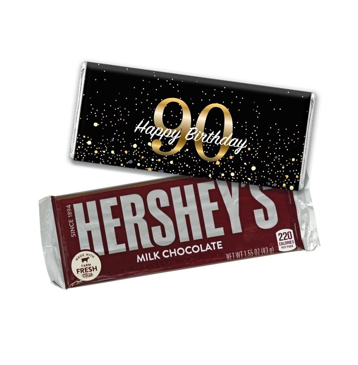 Candy 36ct 90th Birthday Candy Party Favors Wrapped Hershey's Chocolate Bars by Just Candy (36 Pack) - Candy Included - Assorted pre-pack