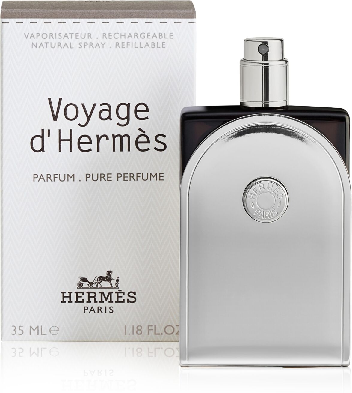 Hermes Voyage d'Hermes Pure Perfume, Parfum Refillable Spray, 1.18 oz.