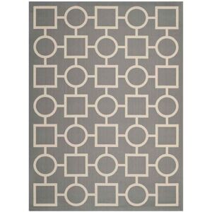 Safavieh Courtyard CY6925 Anthracite and Beige 8' x 11' Sisal Weave Outdoor Area Rug - Black