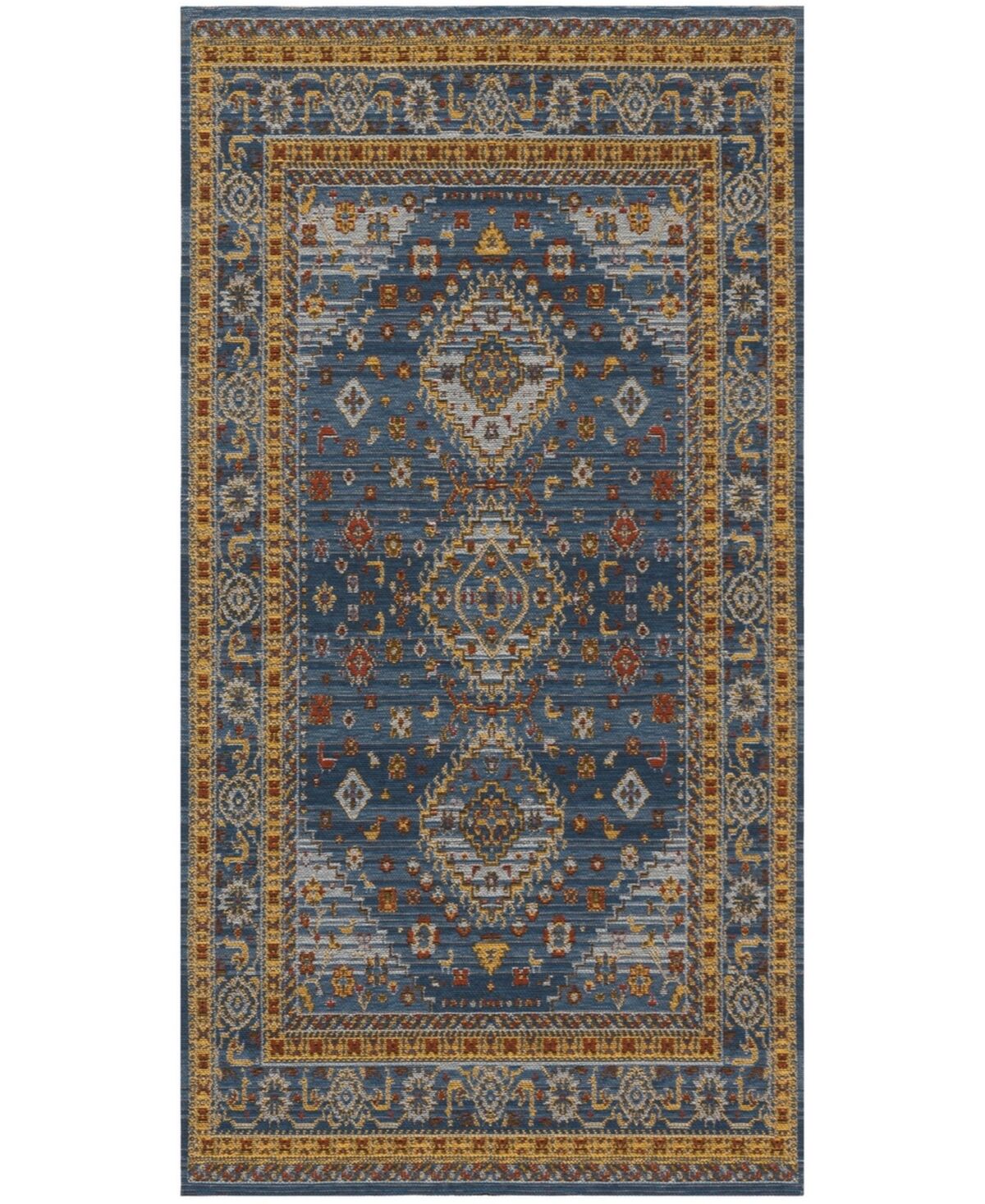 Safavieh Classic Vintage CLV114 Blue and Gold 4' x 6' Area Rug - Blue