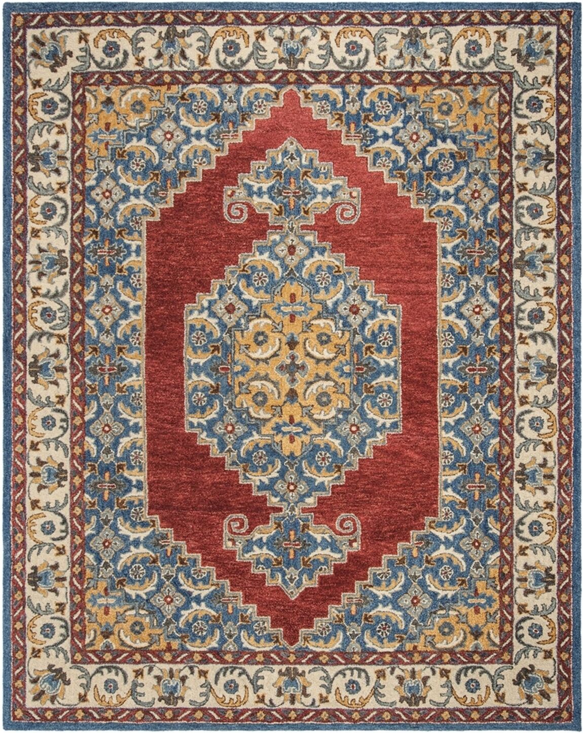 Safavieh Antiquity At505 Blue and Red 8' x 10' Area Rug - Blue