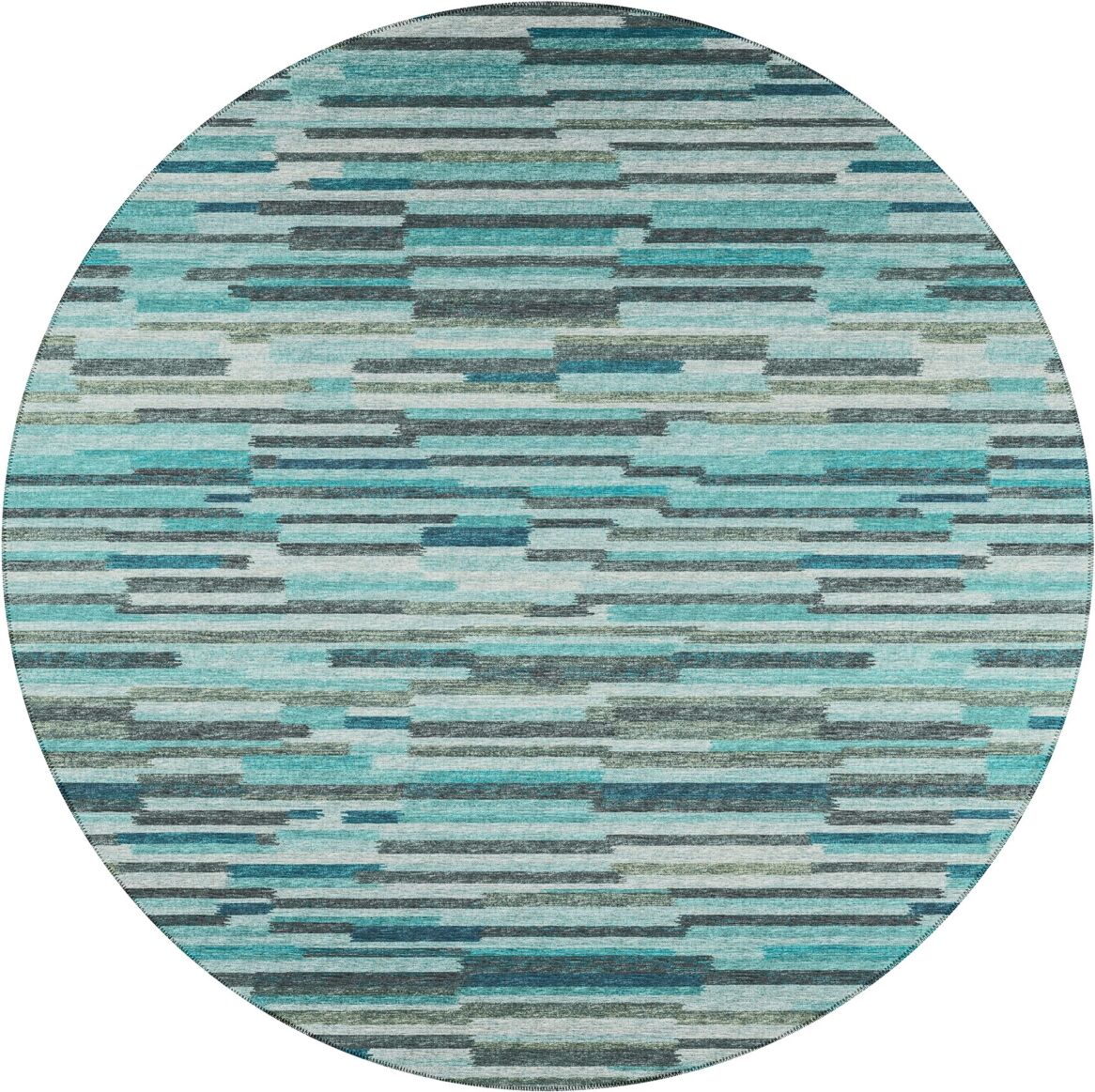 D Style Buttes BTS8 6' x 6' Round Area Rug - Aqua