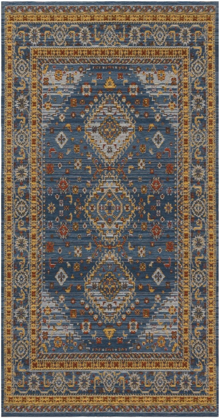 Safavieh Classic Vintage CLV114 Blue and Gold 5' x 8' Area Rug - Blue