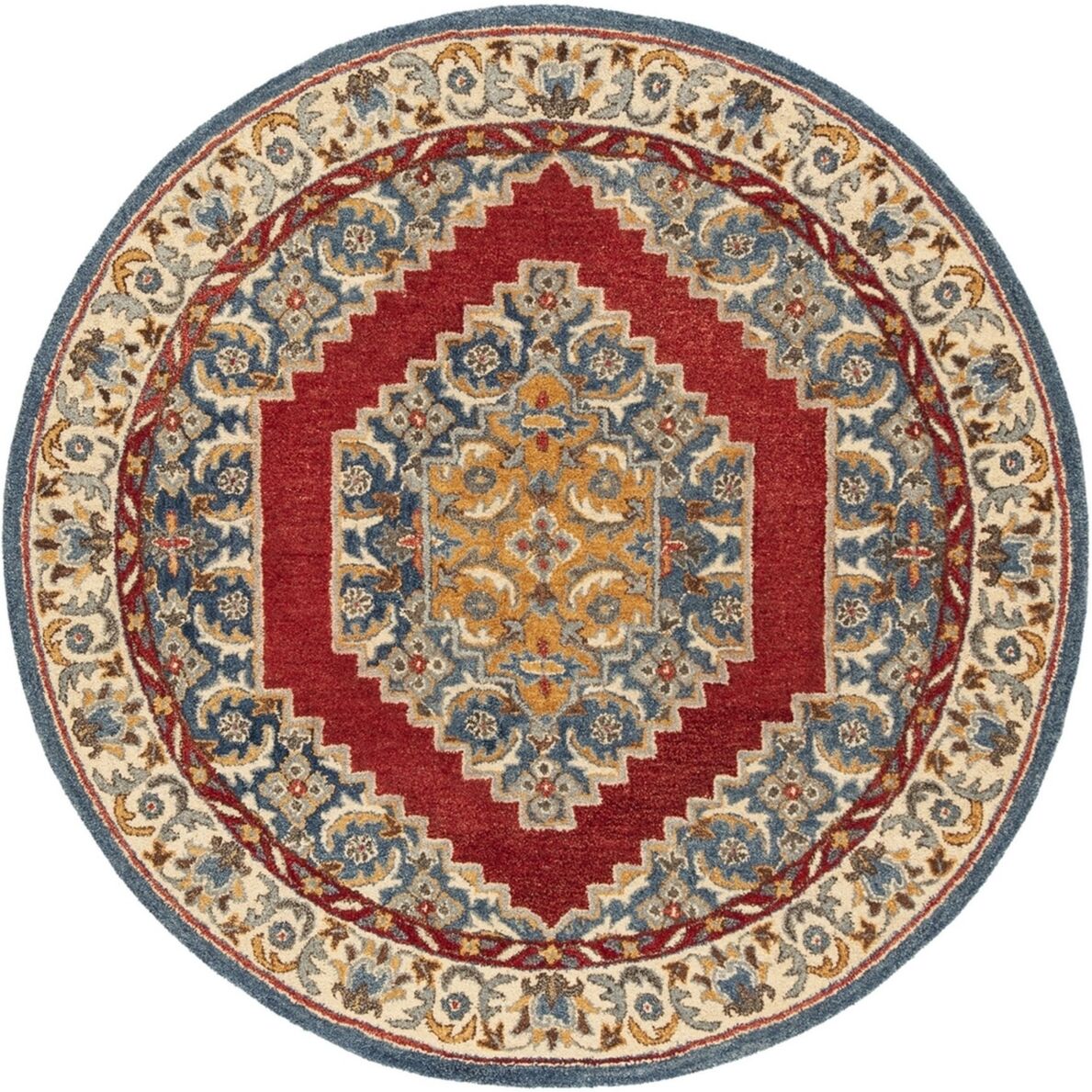 Safavieh Antiquity At505 Blue and Red 6' x 6' Round Area Rug - Blue