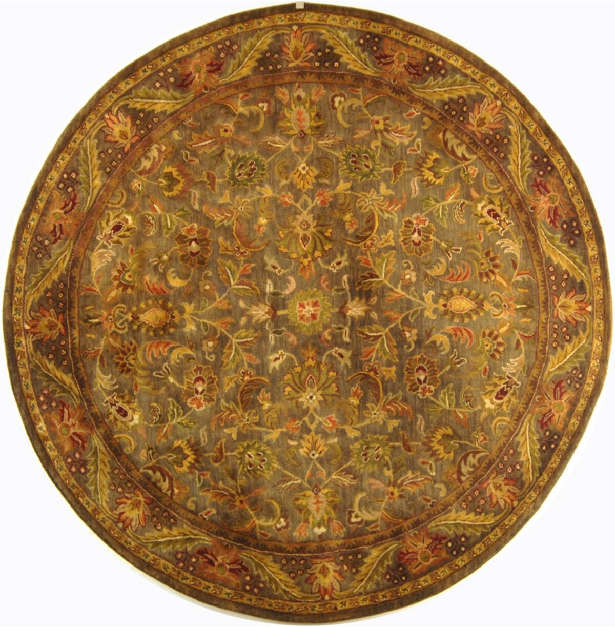 Safavieh Antiquity At52 Blue and Gold 8' x 8' Round Area Rug - Blue