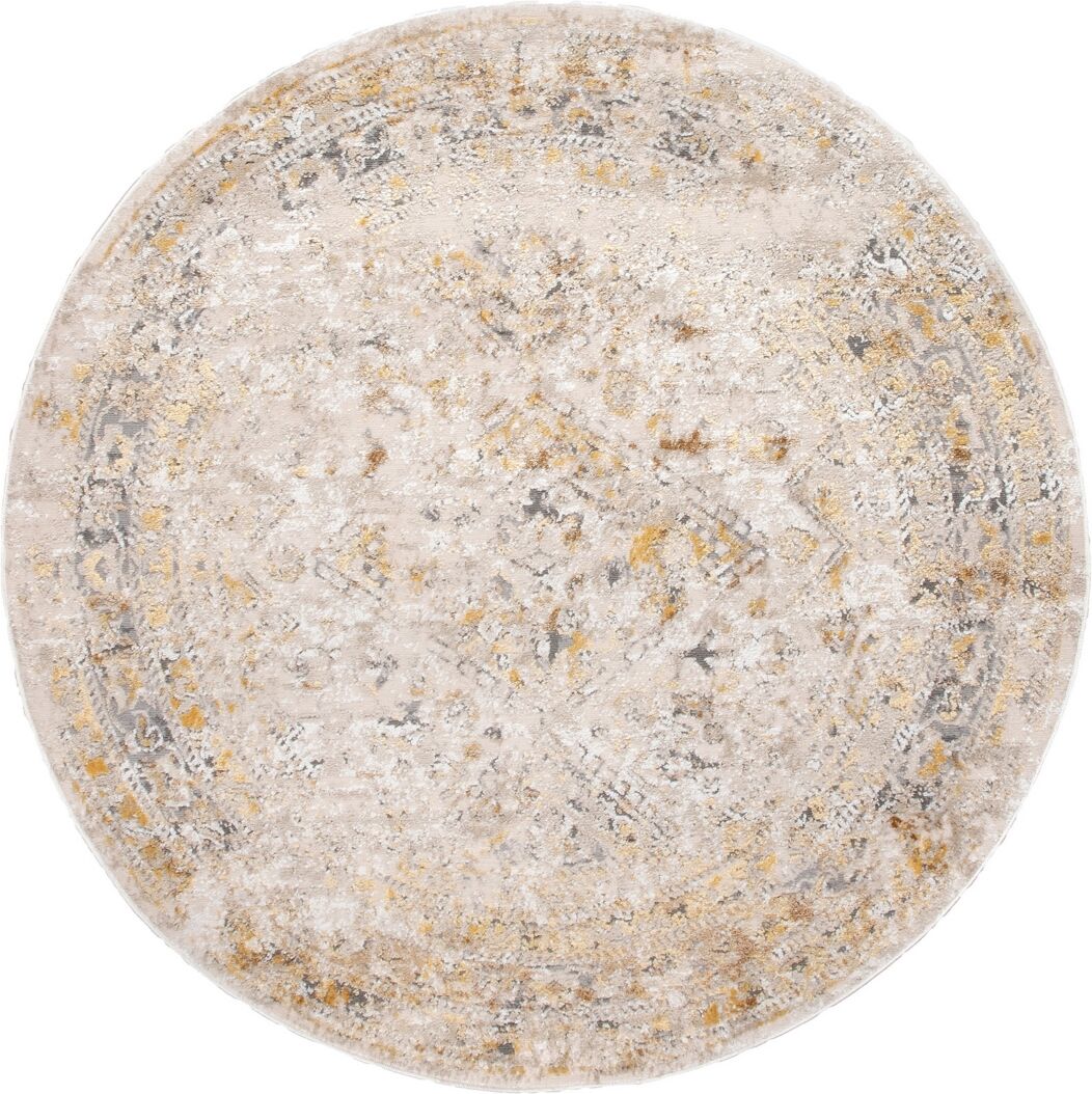 nuLoom Druzy CFDR05B 5' x 5' Round Area Rug - Gold-tone