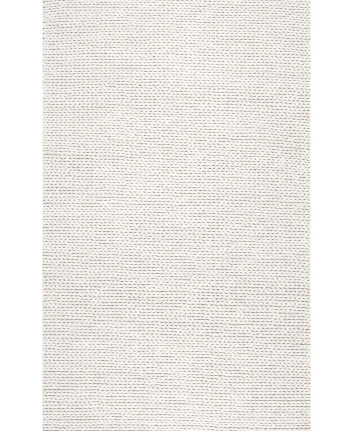 nuLoom Textures Handwoven Caryatid Solid 8' x 10' Area Rug - Off White