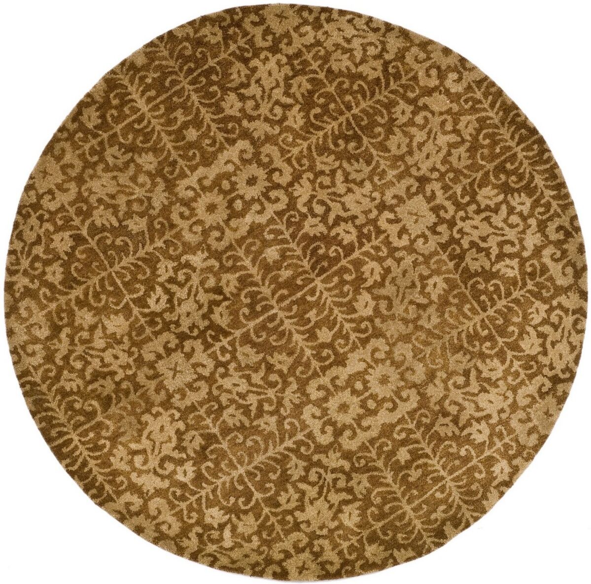 Safavieh Antiquity At411 Gold and Beige 6' x 6' Round Area Rug - Gold