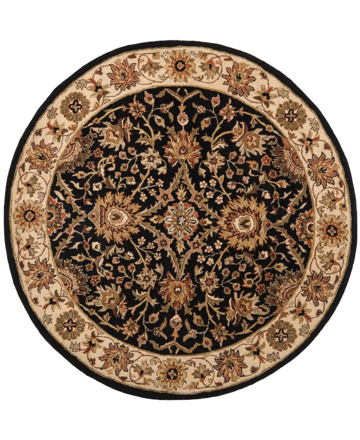 Safavieh Antiquity At249 Black 8' x 8' Round Area Rug - Black