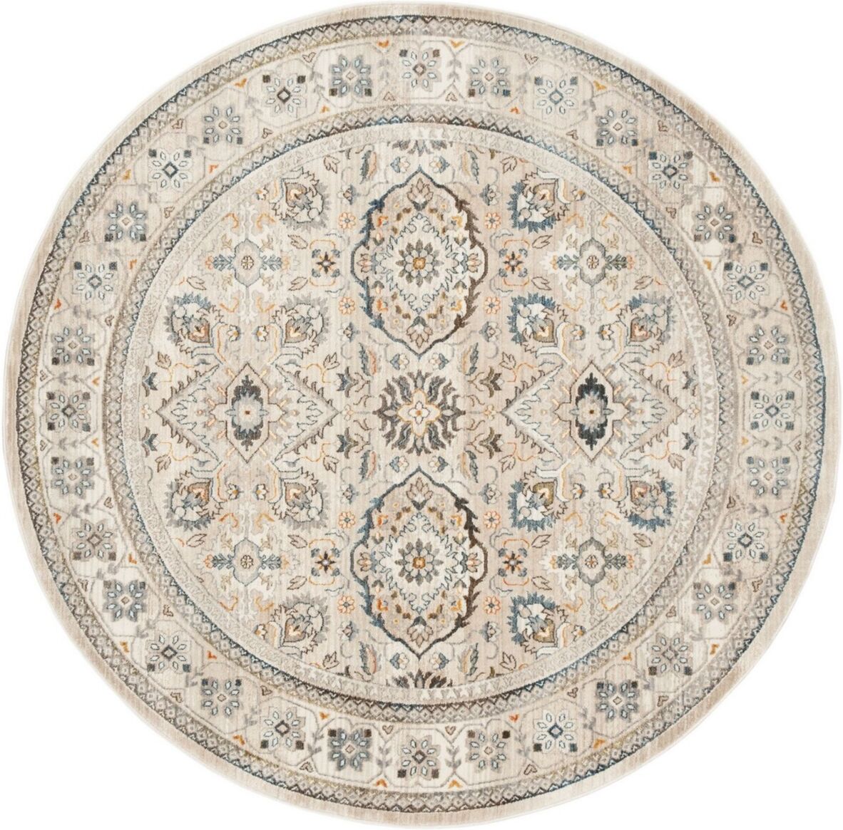 Safavieh Vintage Persian VTP444 Ivory and Light Gray 5' x 5' Round Area Rug - Ivory/ligh