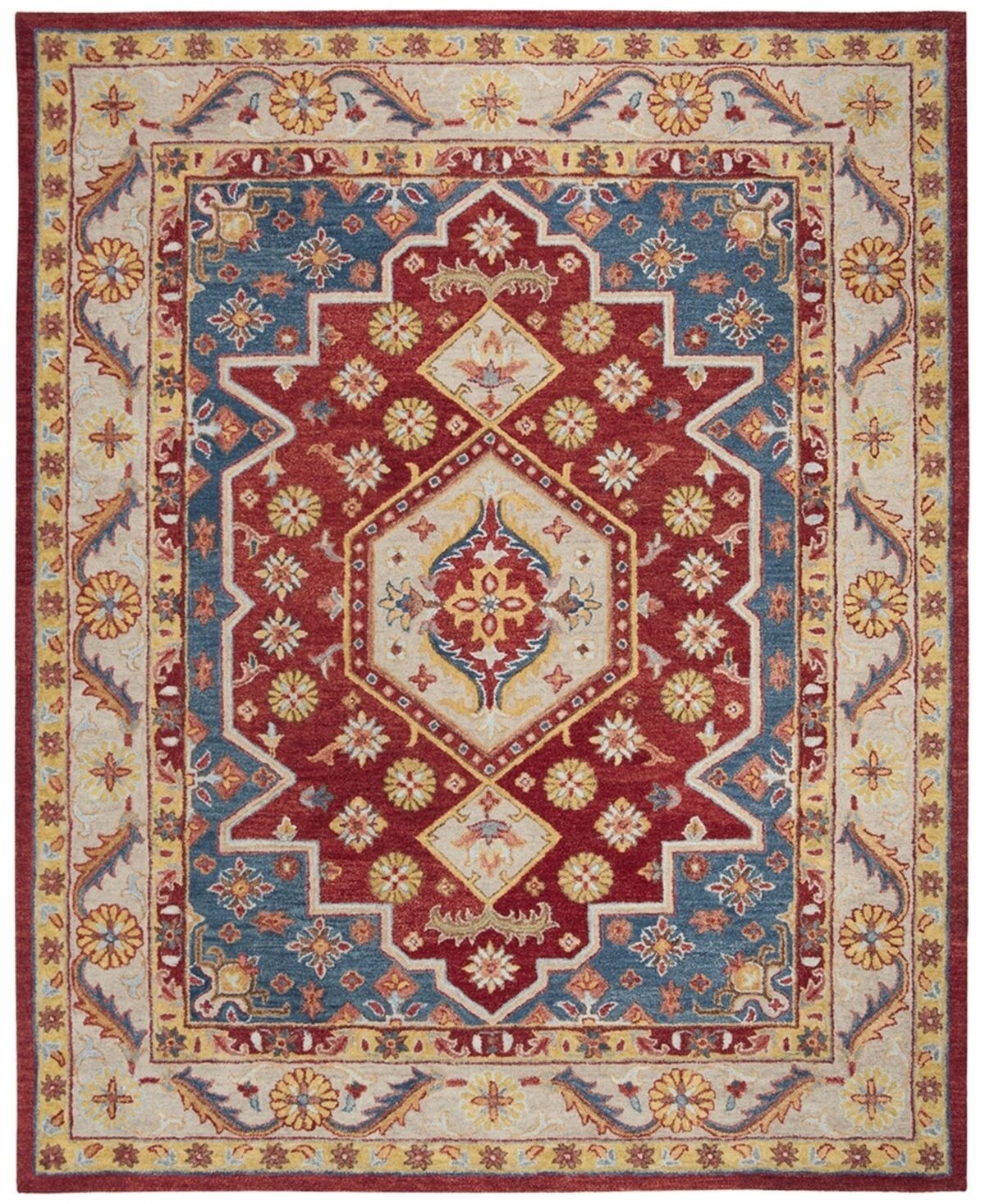 Safavieh Antiquity At503 Red and Blue 8' x 10' Area Rug - Red