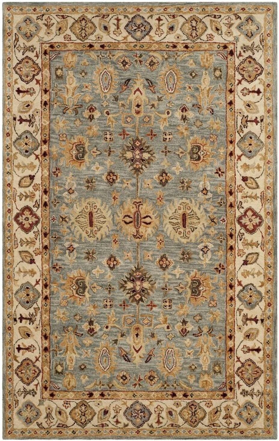 Safavieh Antiquity At847 Blue and Ivory 5' x 8' Area Rug - Blue