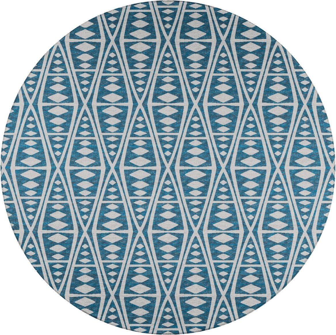 D Style Buttes BTS6 8' x 8' Round Area Rug - Indigo