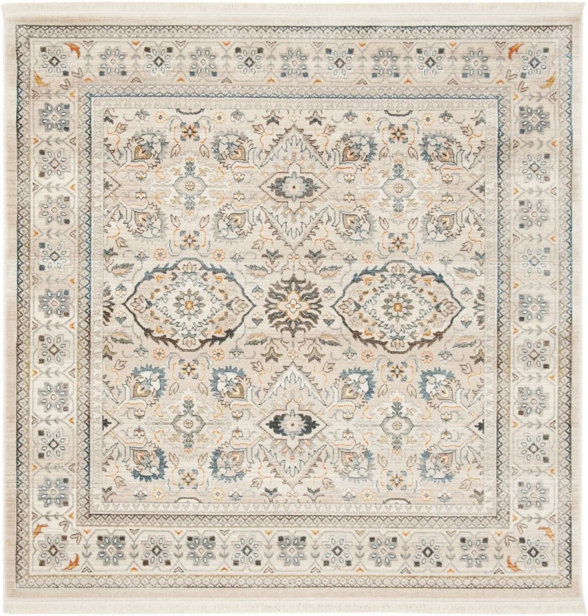 Safavieh Vintage Persian VTP444 Ivory and Light Gray 5' x 5' Square Area Rug - Ivory/ligh